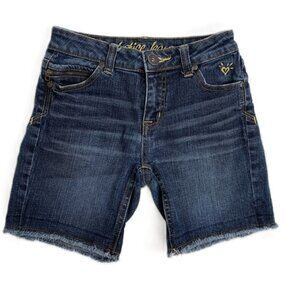 Justice Jeans Girls Size 12S Jean Shorts Frayed Bottom Premium Med Wash